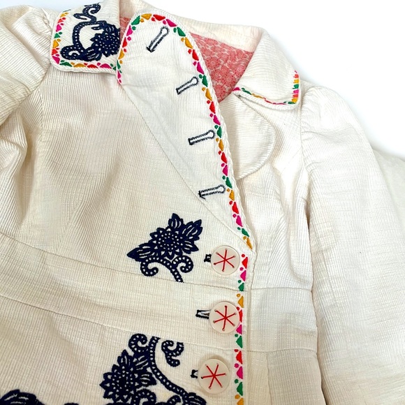 ANTHROPOLOGIE embroidered corduroy jacket blazer - Picture 4 of 13